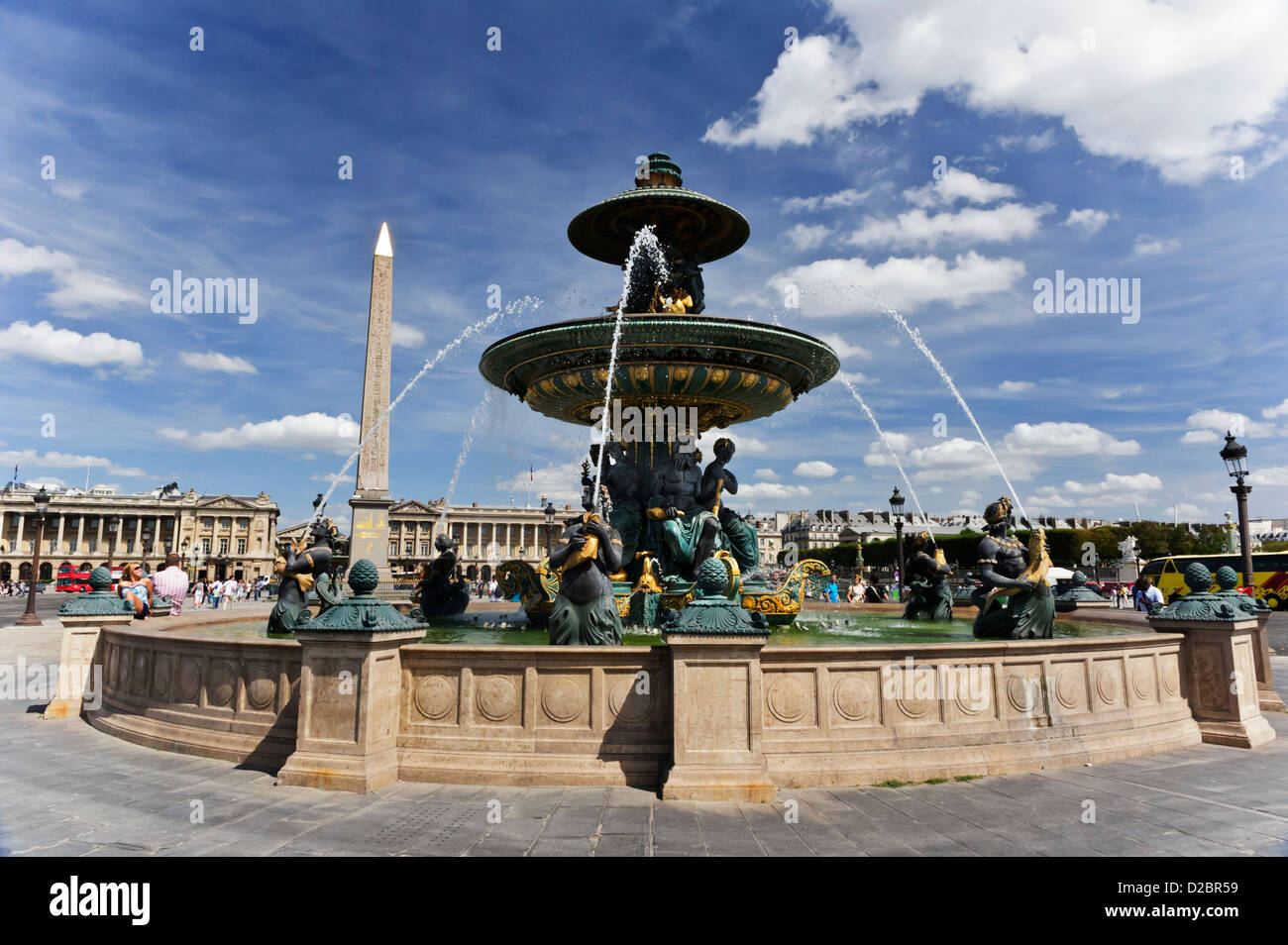 La fontaine de la rivière du Commerce et de la navigation, de la Place de la Concorde, Paris, France. Banque D'Images