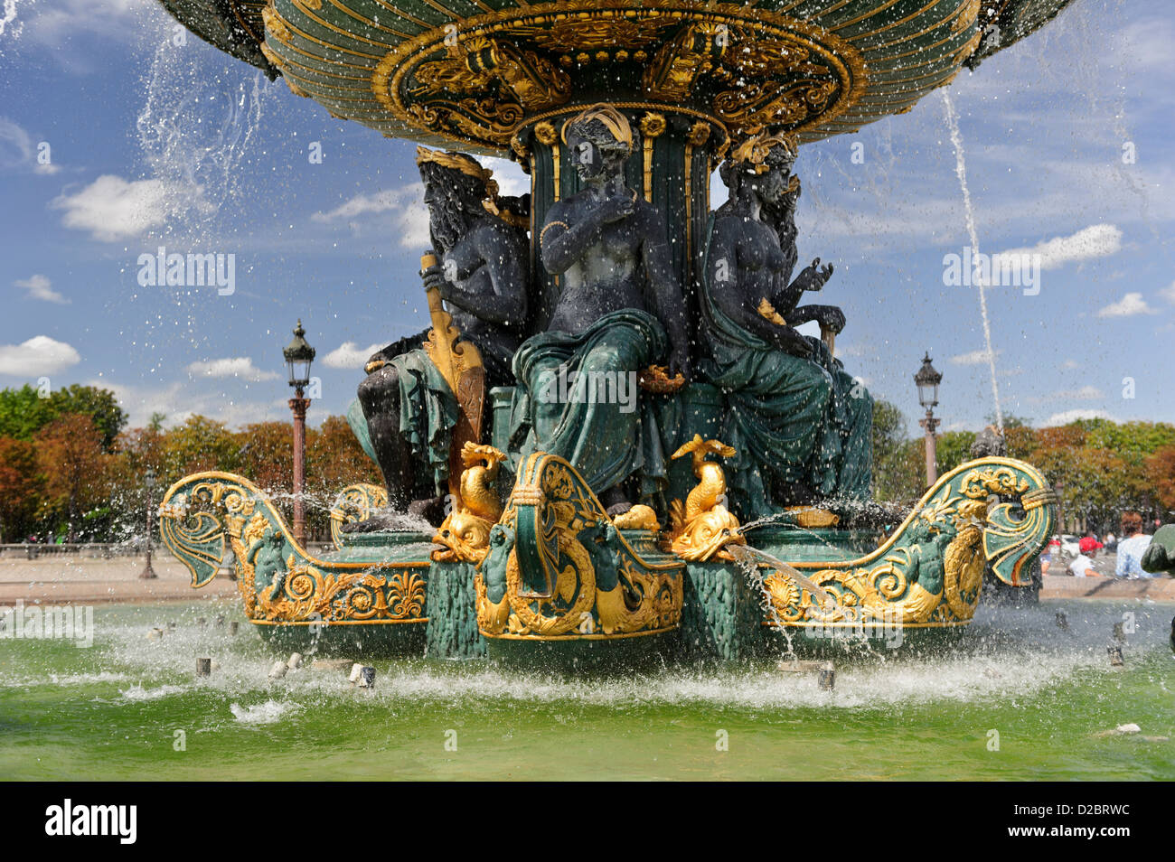 Fontaine de River de Commerce et de navigation, de la Place de la Concorde, Paris, France. Banque D'Images