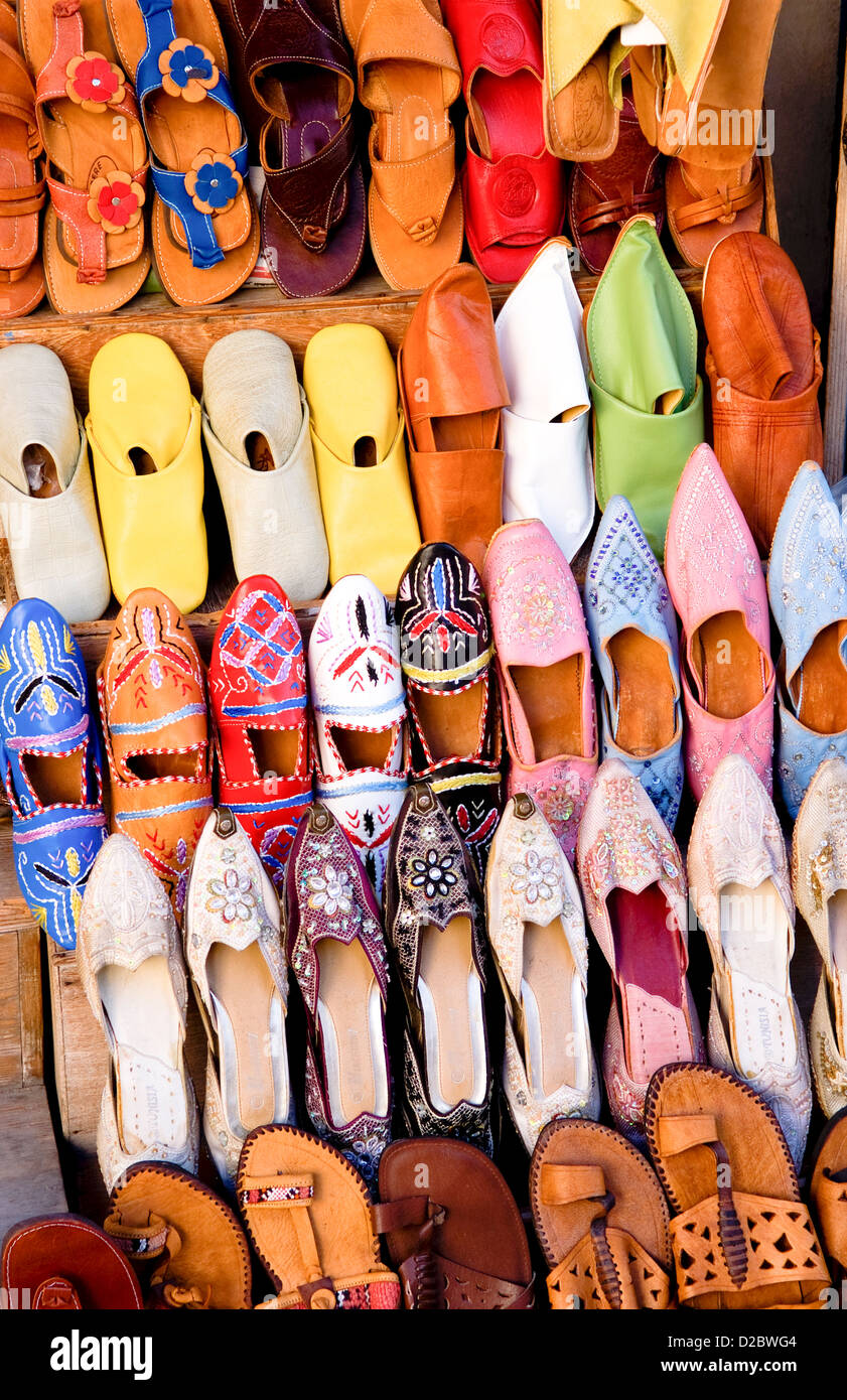Chaussures à vendre à Sidi Bou Said Domaine de Tunis, Tunisie Banque D'Images