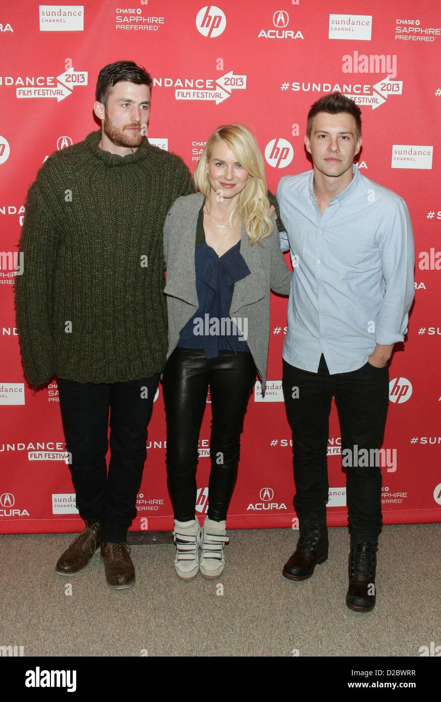 James Frecheville, Naomi Watts, Xavier Samuel aux arrivées pour deux mères en première mondiale au Festival du Film de Sundance 2013, Théâtre Eccles, Park City, UT 18 Janvier, 2013. Photo par : James Atoa/Everett Collection Banque D'Images