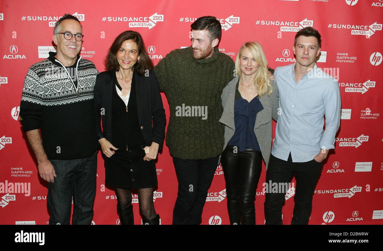 John Cooper, Anne Fontaine, James Frecheville, Naomi Watts, Xavier Samuel aux arrivées pour deux mères en première mondiale au Festival du Film de Sundance 2013, Théâtre Eccles, Park City, UT 18 Janvier, 2013. Photo par : James Atoa/Everett Collection Banque D'Images