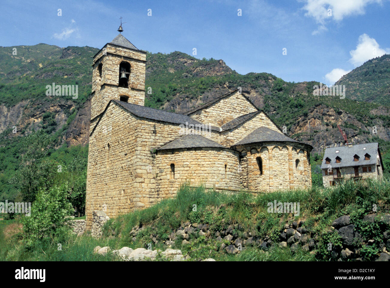 L'Espagne. La Catalogne. Barruera. Esglesia de Sant Feliu. D'époque romane. 1000-1100S. Unesco World Heritage Site. Banque D'Images