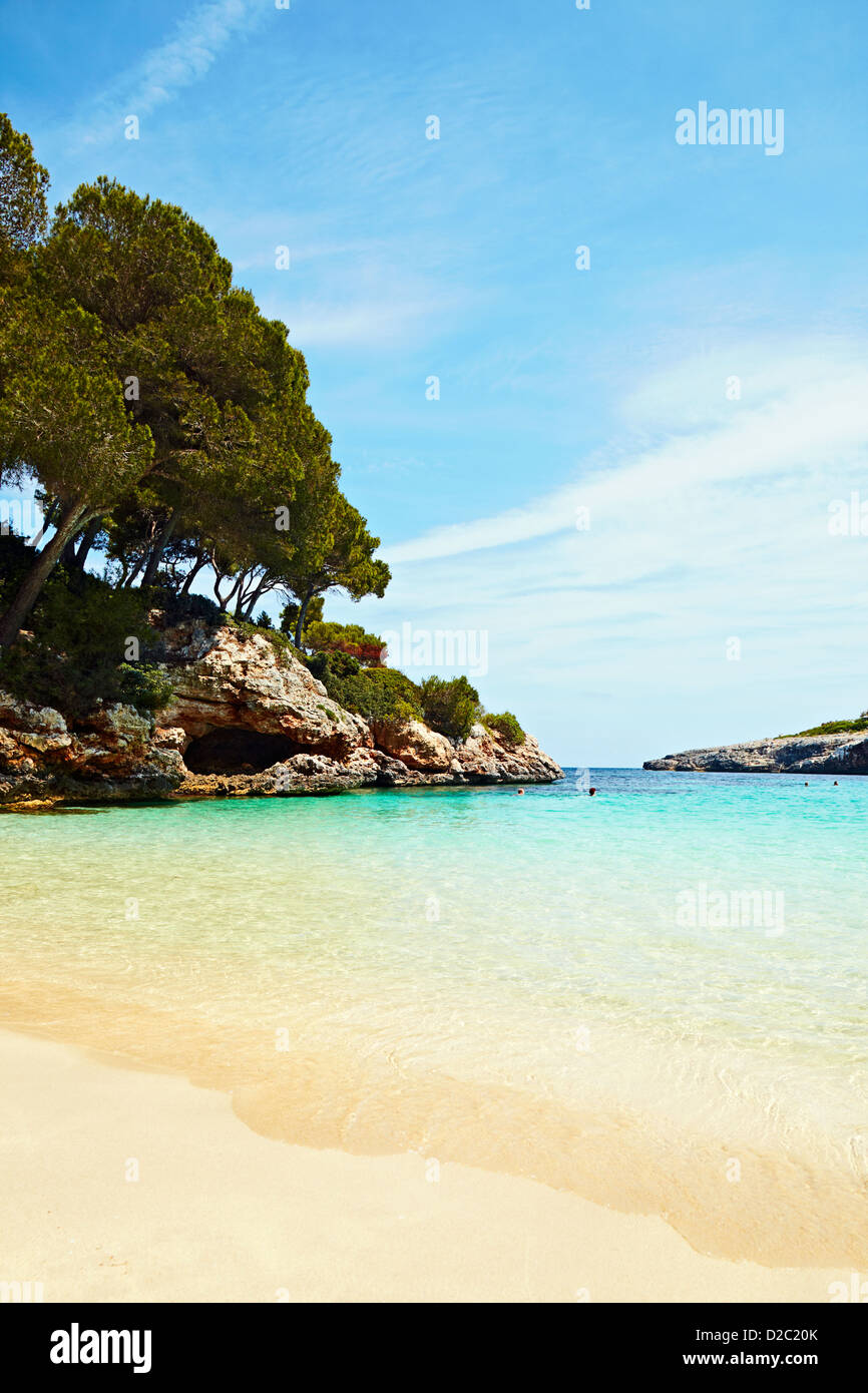 Belle plage de Cala D'or, Majorque, Espagne Banque D'Images