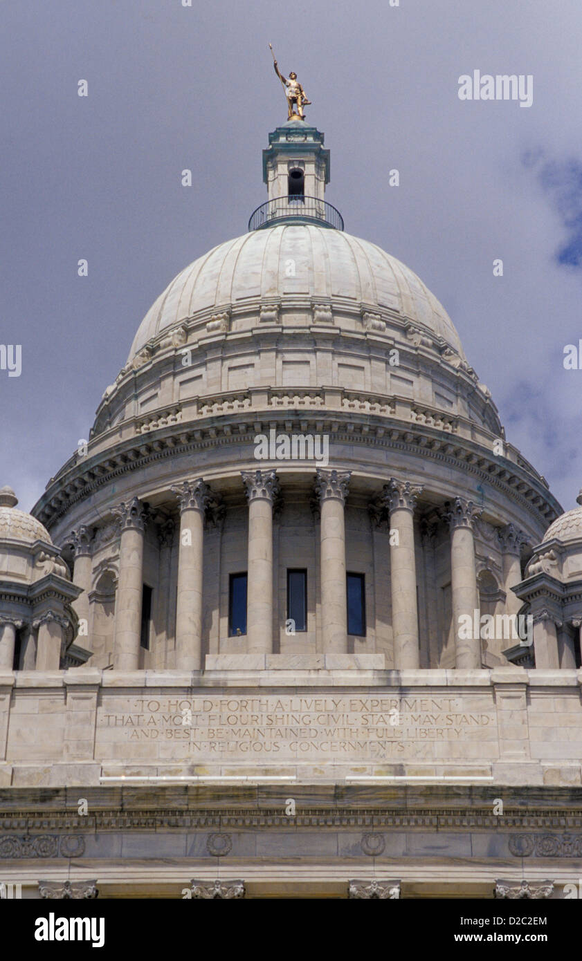 Rhode Island. La Providence. State House. State Capitol Dome Close-Up. Banque D'Images