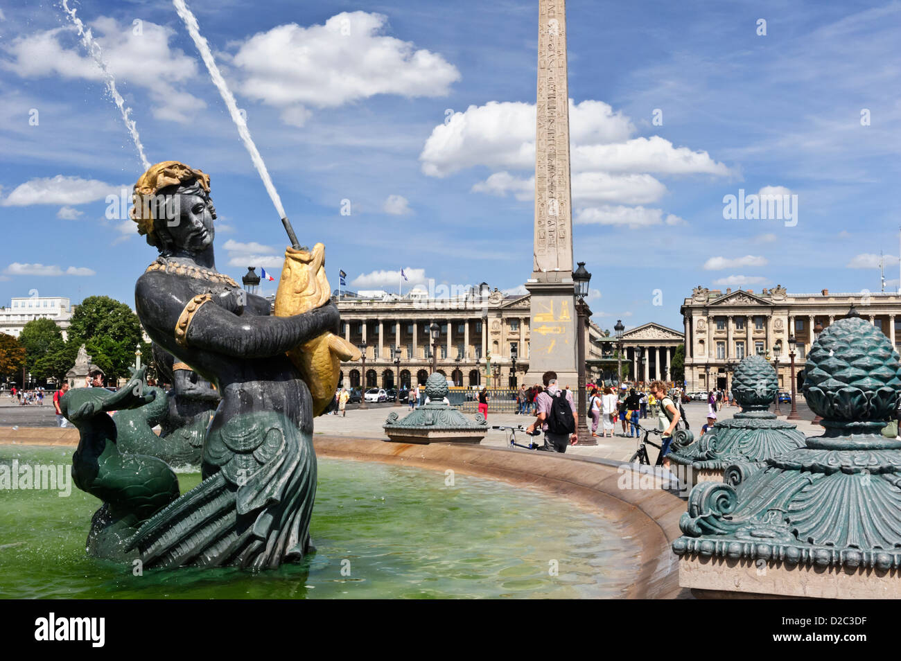 Fontaine de River de Commerce et de navigation, de la Place de la Concorde, Paris, France. Banque D'Images