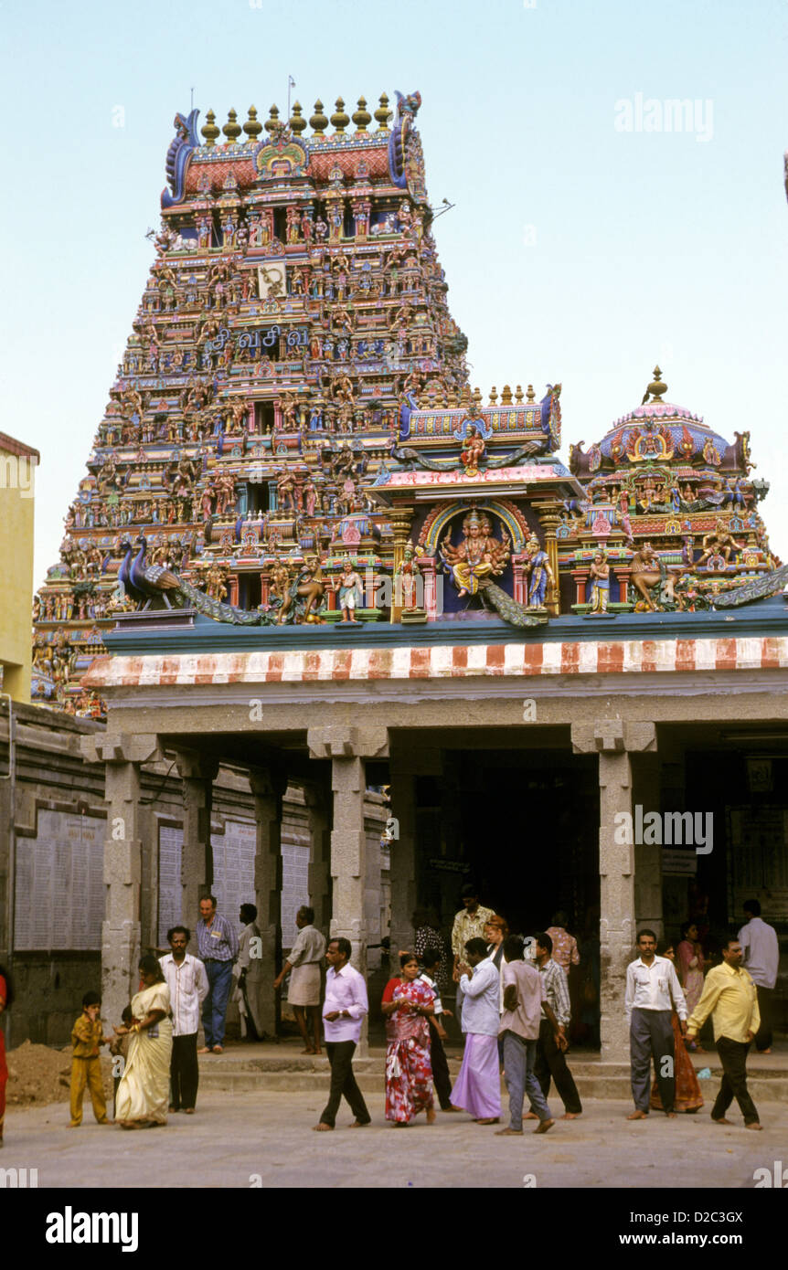 L'Inde. Chennai, Kapaliswarar Temple Banque D'Images