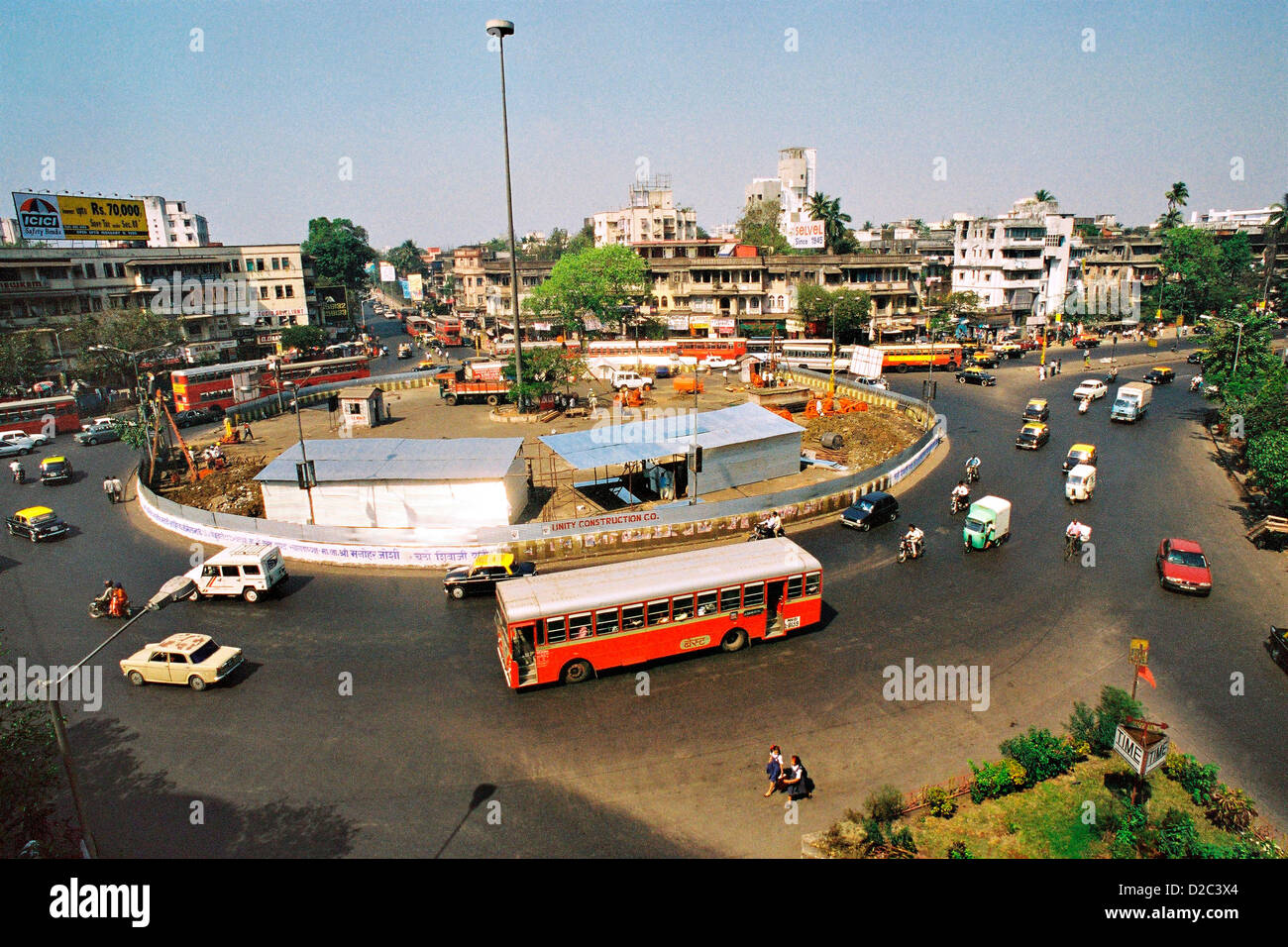 L'angle supérieur du cercle Tt Dadar également connu sous le nom de Cercle Khodadad maintenant Bombay Mumbai, Maharashtra, Inde Banque D'Images