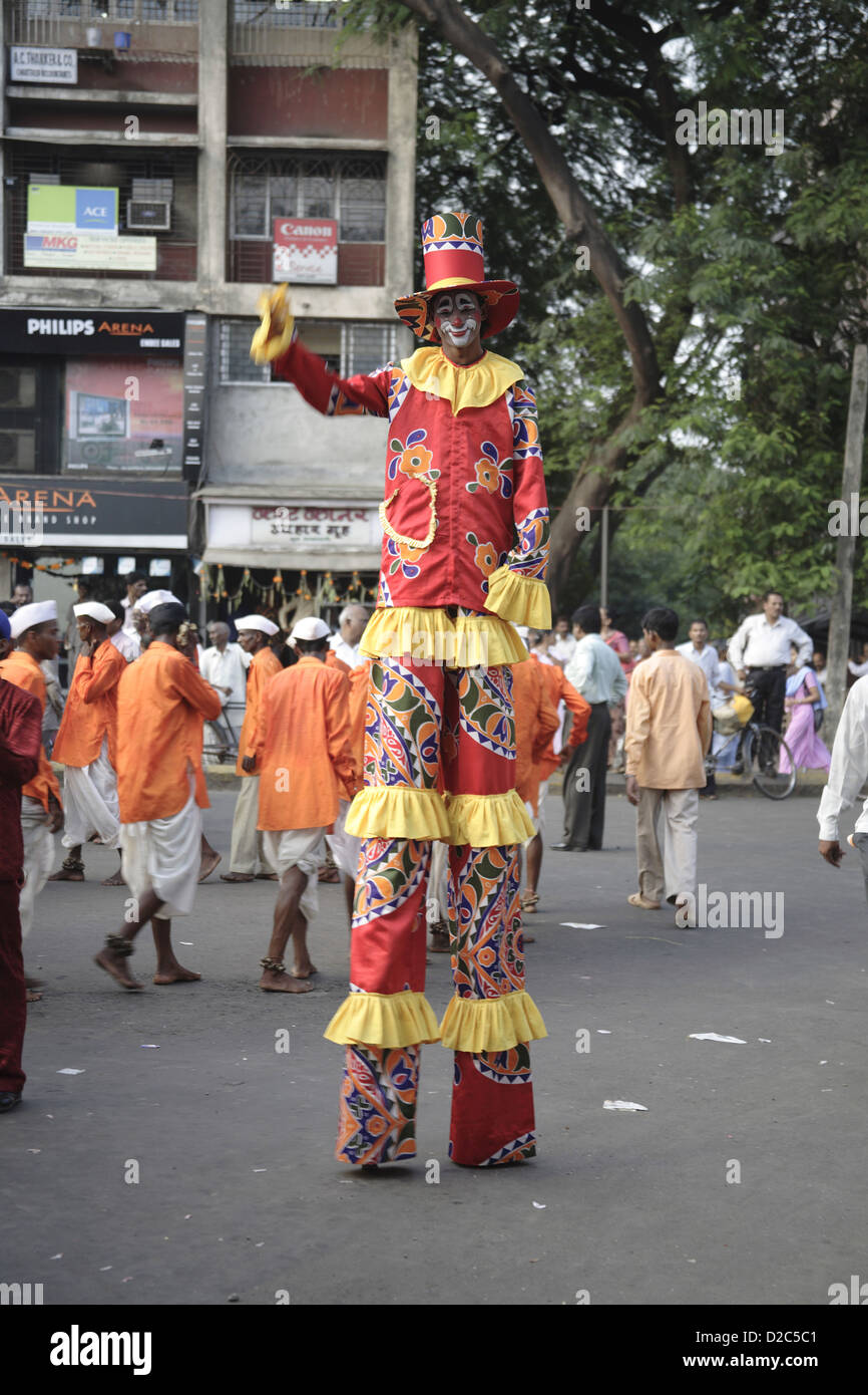 Joker, lors d'une procession religieuse indienne Banque D'Images