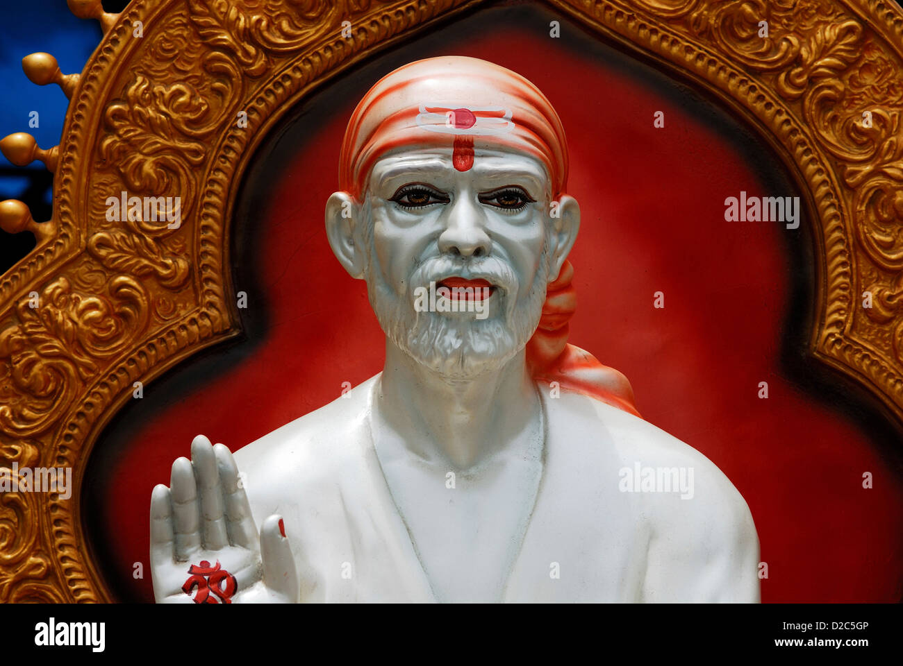Statue du Saint Sai Baba en bénédiction. Shirdi, Maharashtra, Inde Banque D'Images