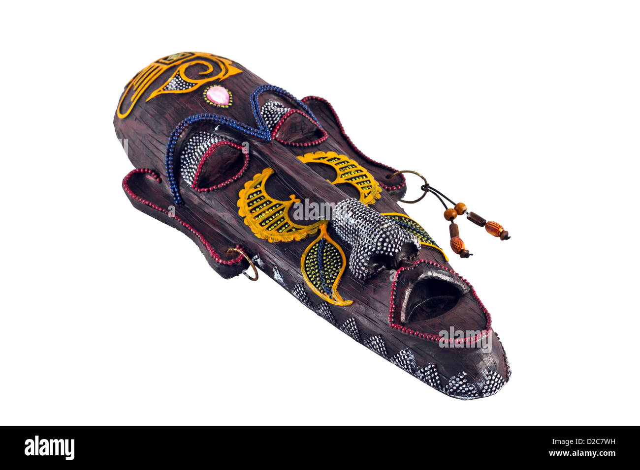 Image de masque en bois peinture de la culture des tribus de l'Afrique Banque D'Images