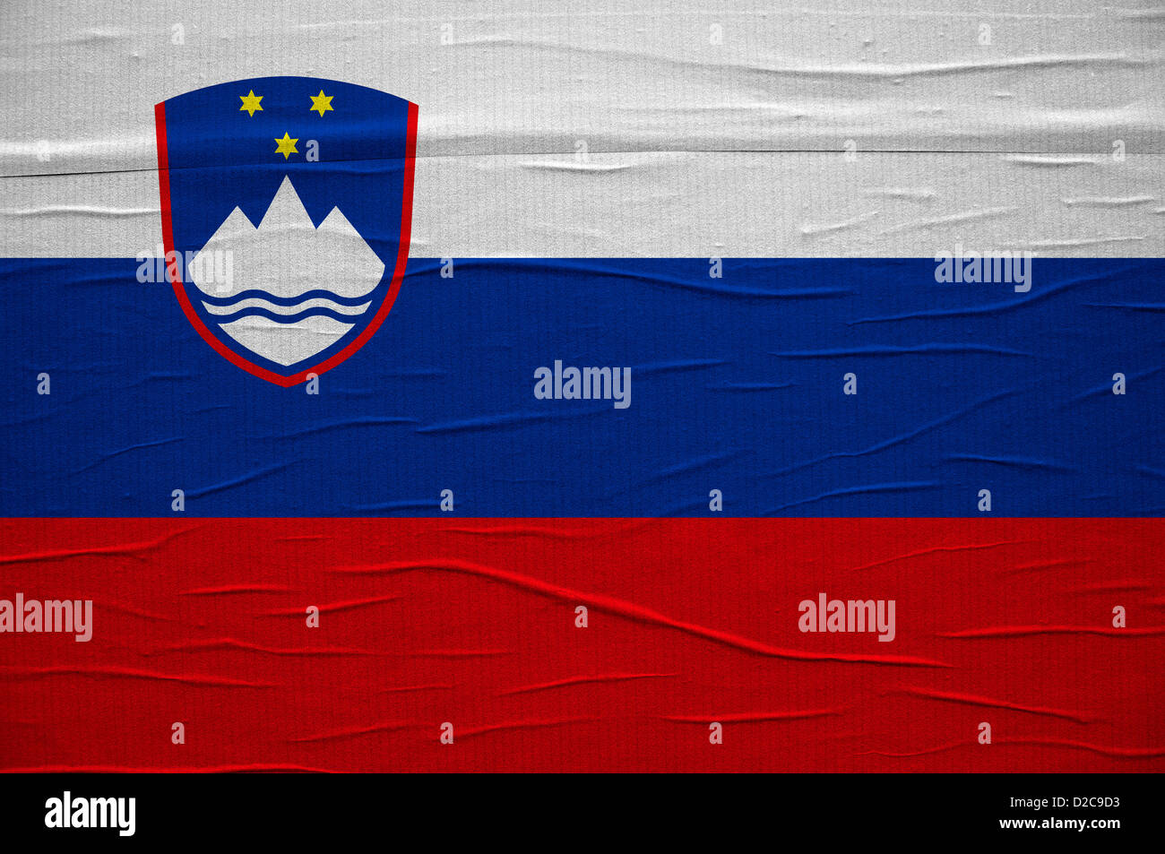Grunge drapeau slovène est l'image, superposition d'une texture grunge détaillées Banque D'Images