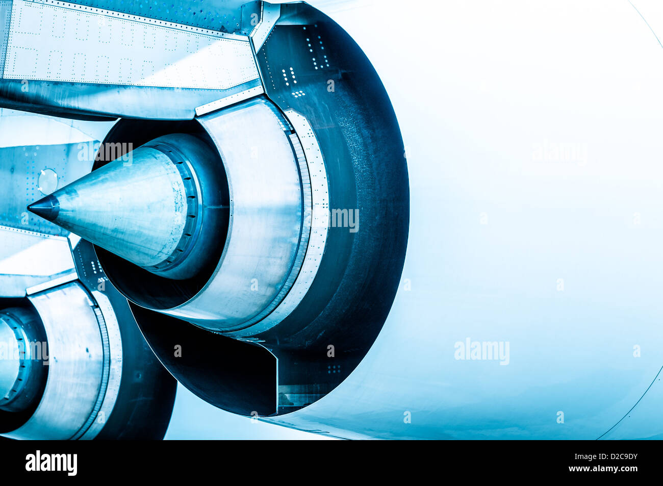 Close up vue détaillée de moteur d'avion turbine. Banque D'Images