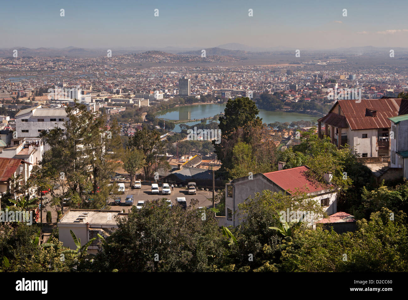 Madagascar, Antananarivo, augmentation de la vue sur le centre-ville d'Avaradrova Banque D'Images