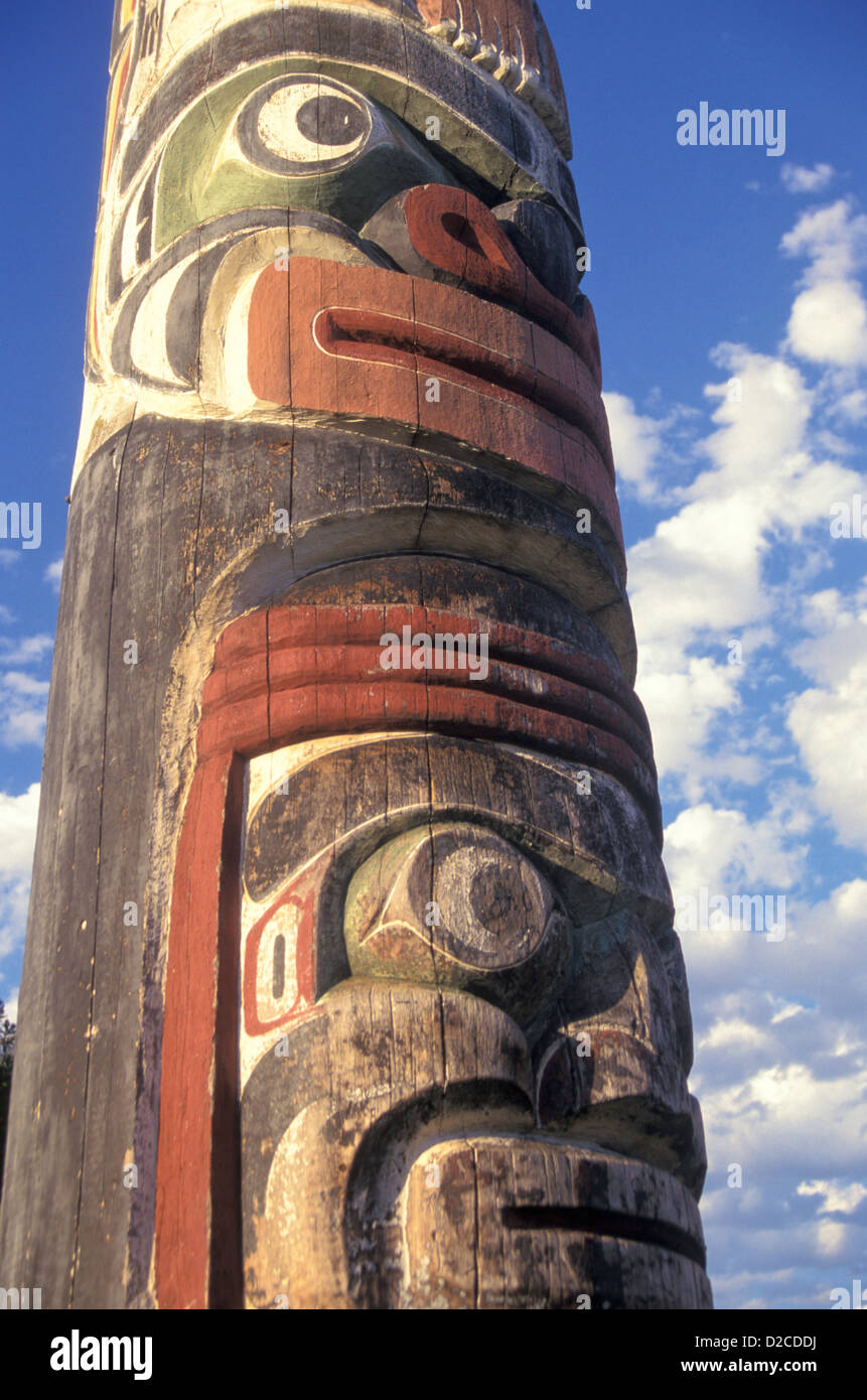 Canada, Vancouver, Totem. Banque D'Images