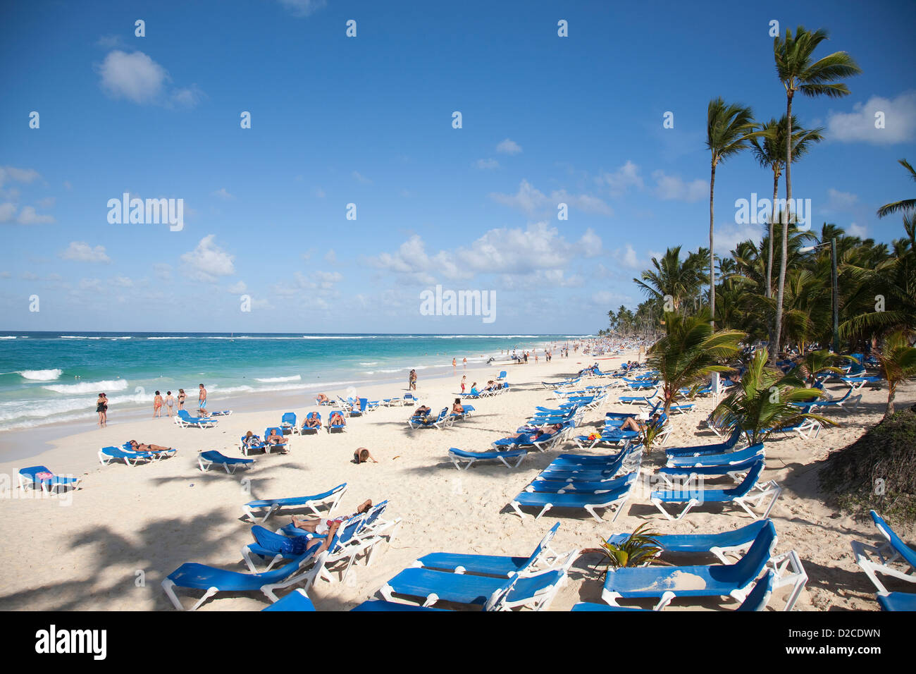 Nord, mer des Caraïbes, d'Hispaniola, la République dominicaine, Punta Cana, l'hôtel Barcelo Punta Cana, beach Banque D'Images