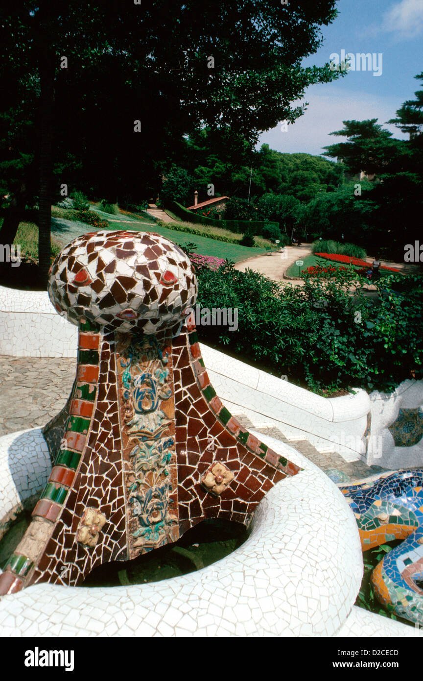 Espagne, Barcelone, Parc Guell Banque D'Images