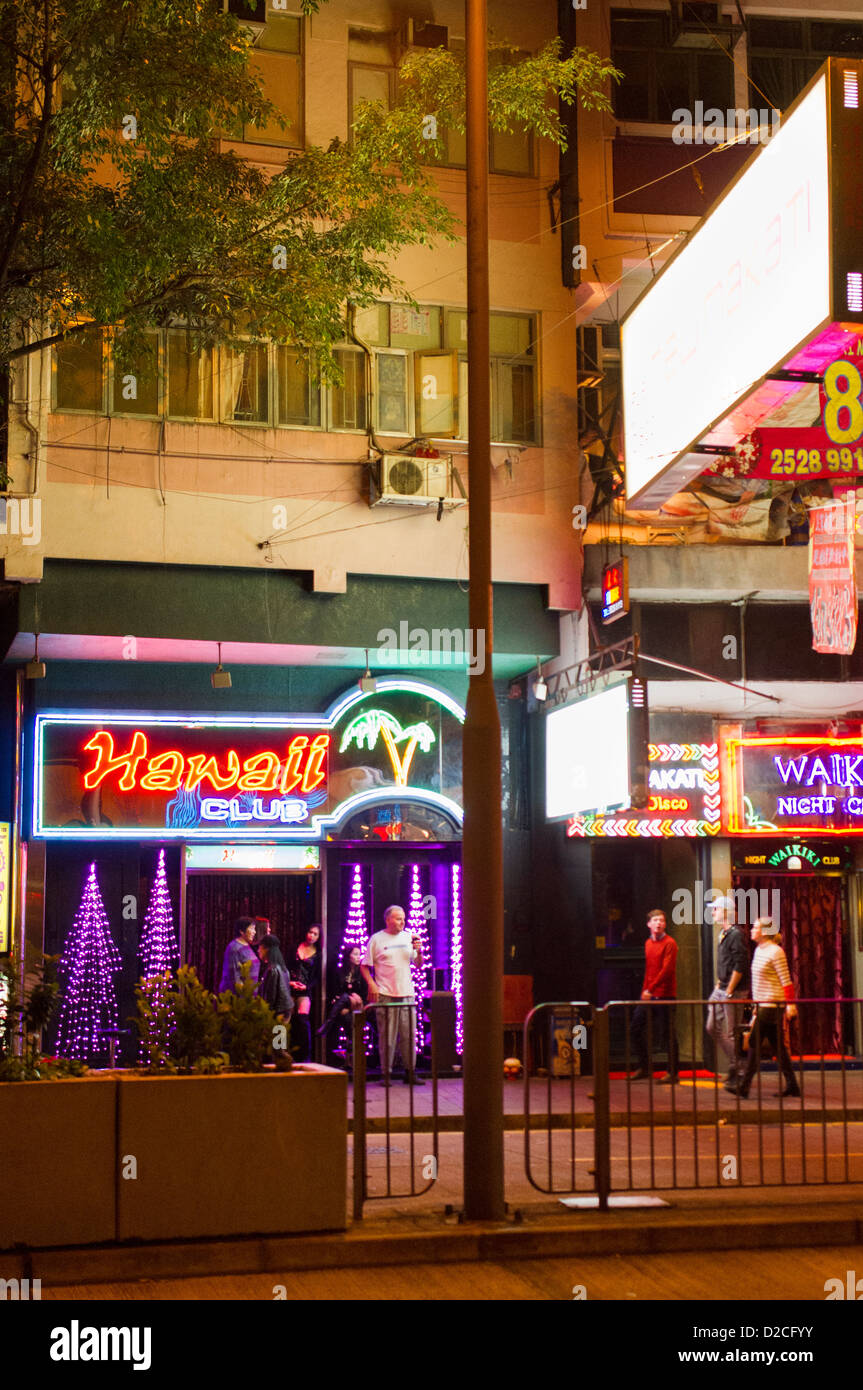 Wan Chai Lockhart Road de Hong Kong, un bar et un pub district. Banque D'Images