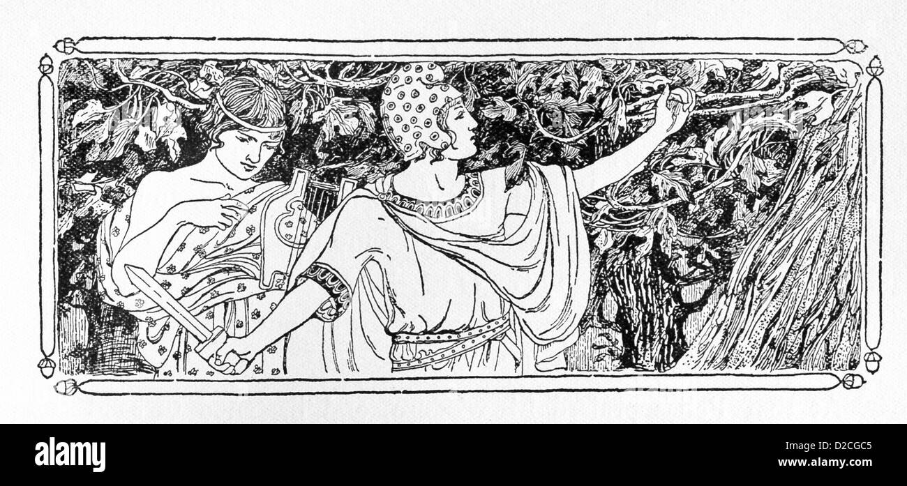 Dans la mythologie grecque, Jason va avec un groupe de héros, y compris l'Orphée, de Colchide pour aller chercher la Toison d'or. Banque D'Images