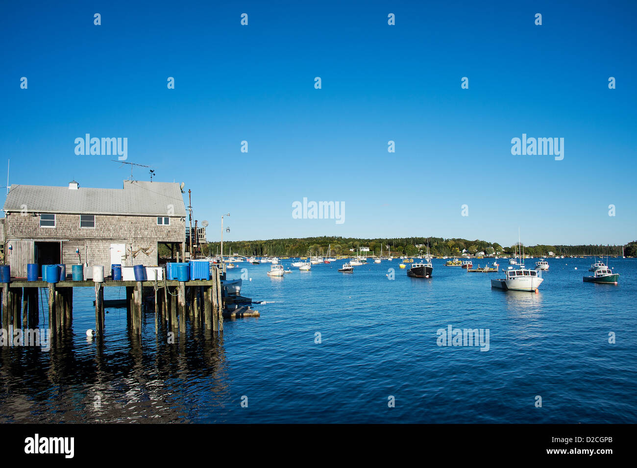 Pittoresque village de pêcheurs, l'Amitié, Maine, USA Banque D'Images