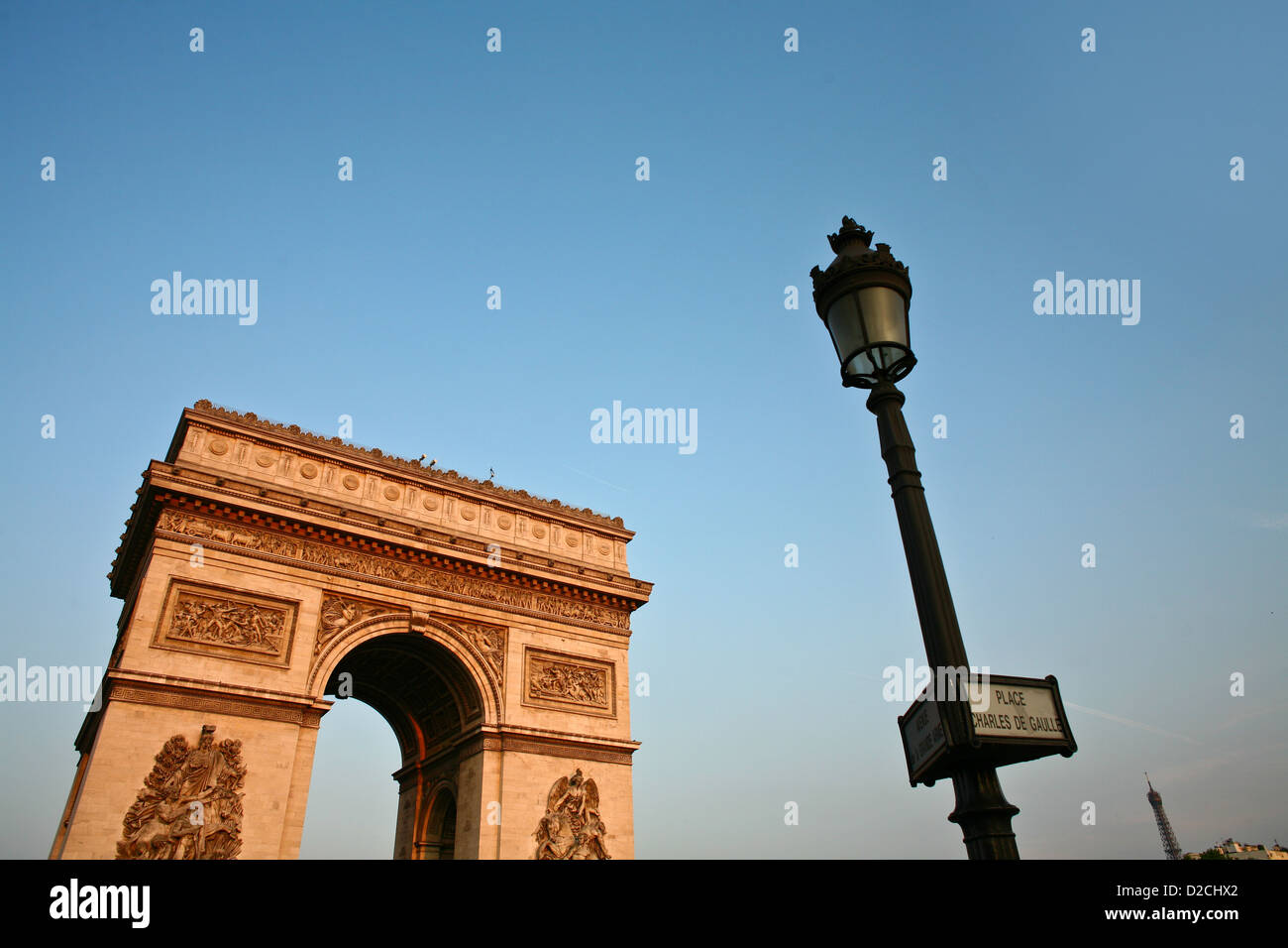 Paris Place de l'etoile et arc de triomphe Banque D'Images