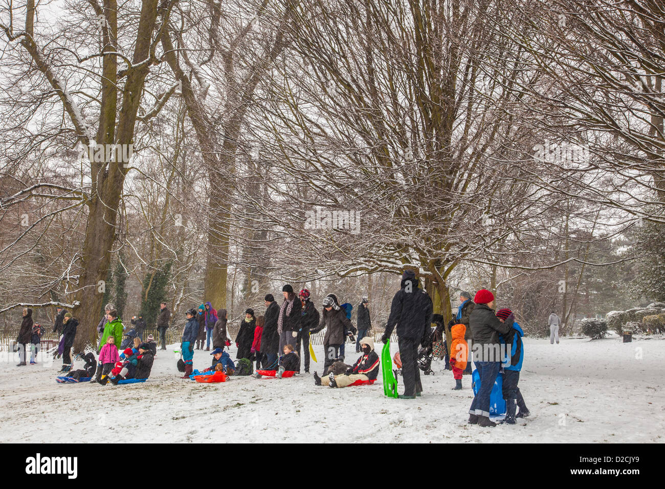 20 janvier 2013, Londres, Royaume-Uni. Waterlow Park au nord de Londres devient une féerie d'hiver, que la neige continue de tomber à travers le sud-est Banque D'Images