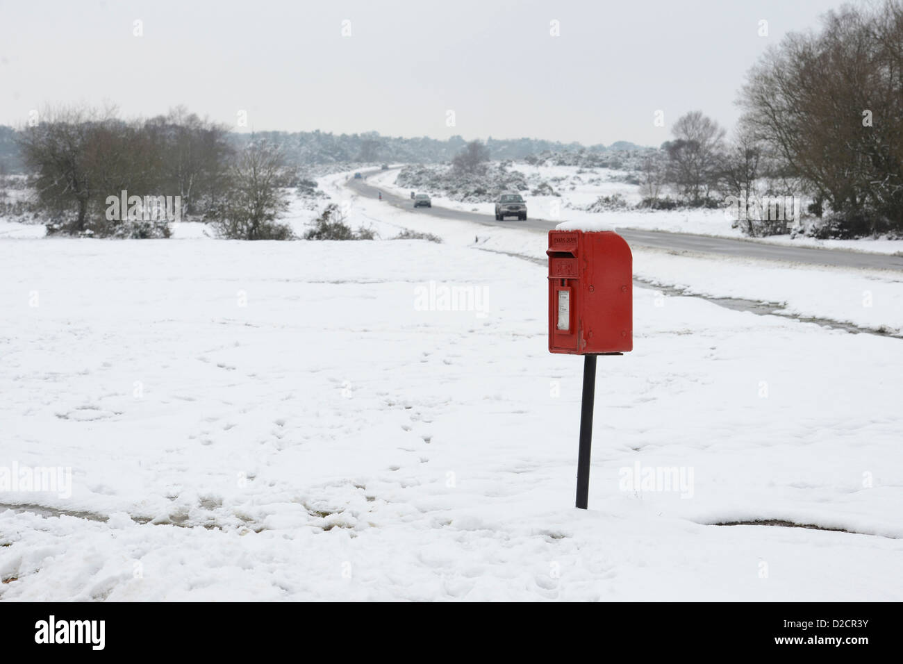 Royal Mail post box près de Brockenhurst dans le parc national New Forest dans le Hampshire, United Kingdom Banque D'Images