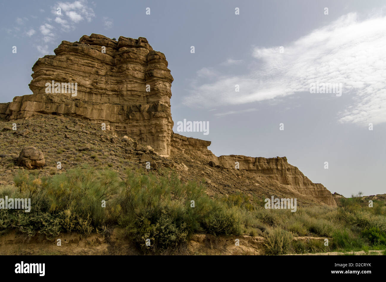 Formation géologique de la région de Monegros, Aragon, Espagne Banque D'Images