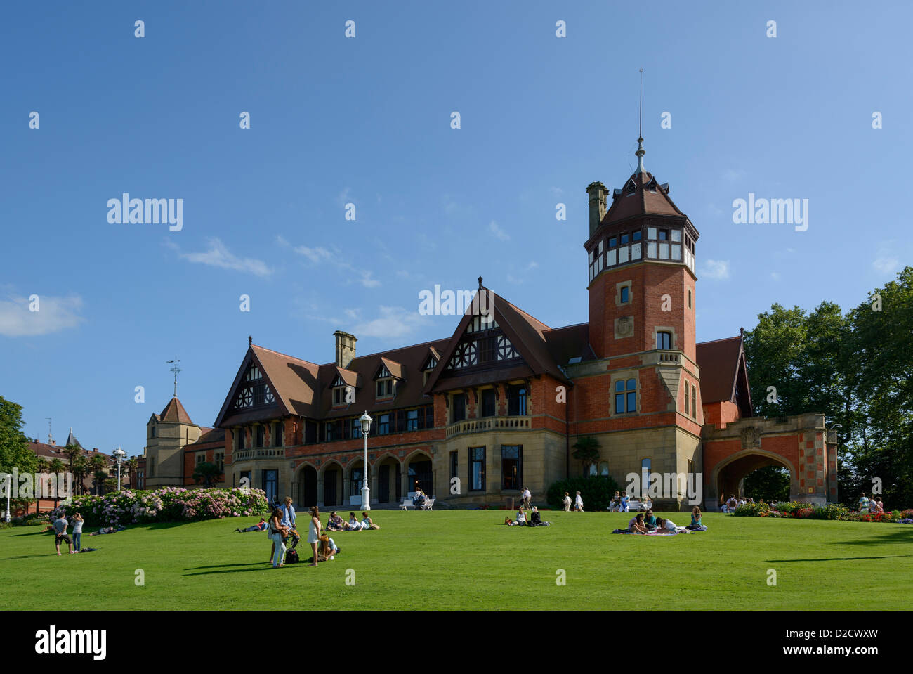 Palacio de Miramar (Miramar Palace) à la plage de la Concha, San Sebastiá, Espagne. Banque D'Images