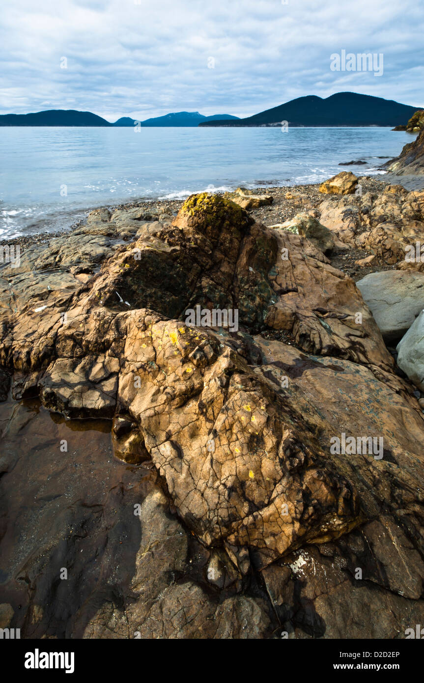 Sunset Beach, Washington Park, Anacortes, Fidalgo Island, Washington, USA Banque D'Images