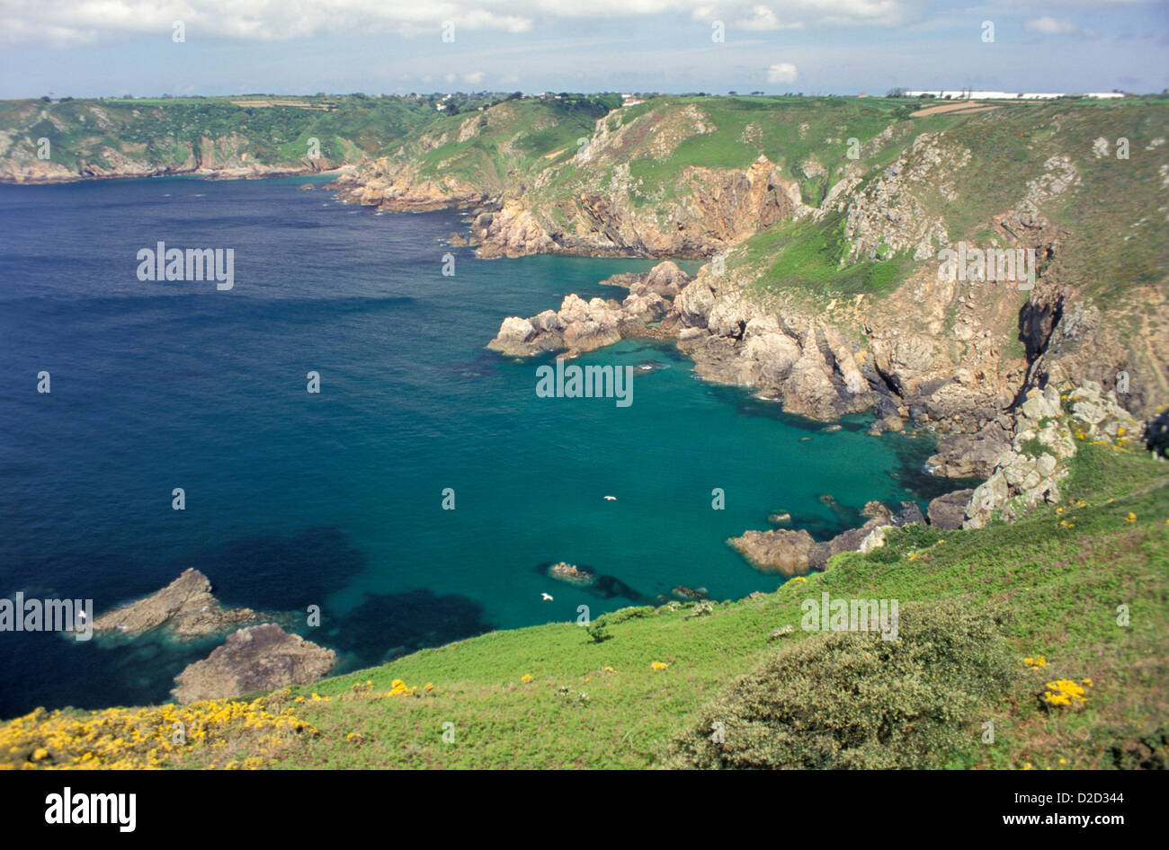 Royaume-uni, Channel Islands, Guernesey. Petit Bot Bay. Banque D'Images