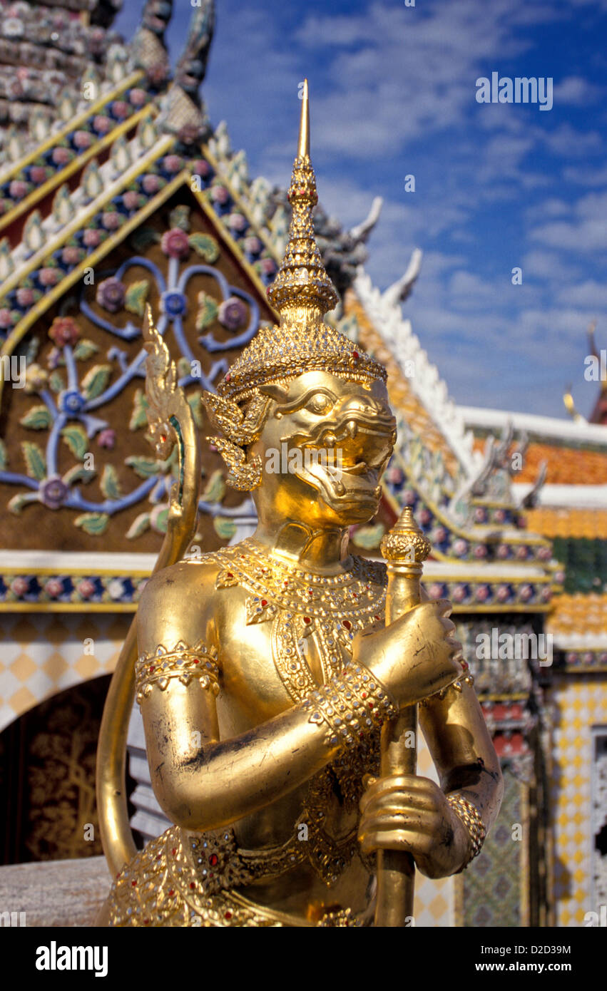 Thaïlande, Bangkok, Wat Phra Kaeo, Grand Palais, démon. Banque D'Images