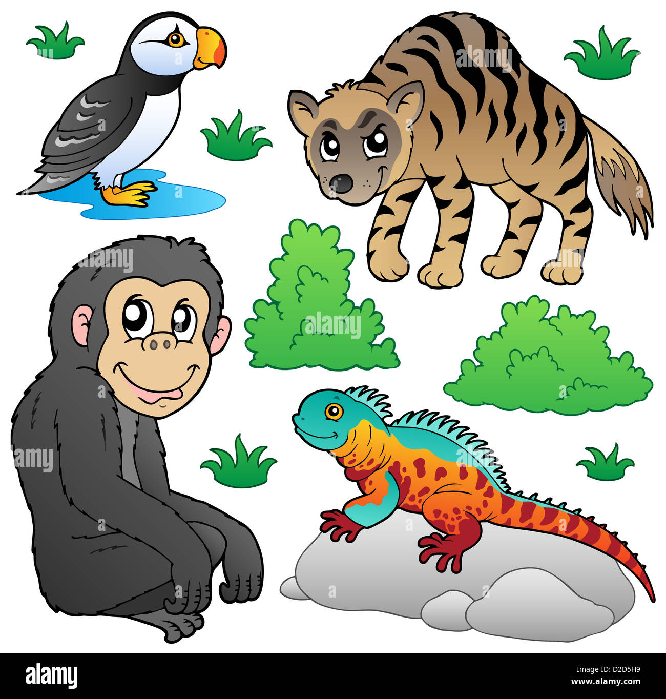 Les animaux de zoo set 2 - photo illustration. Banque D'Images