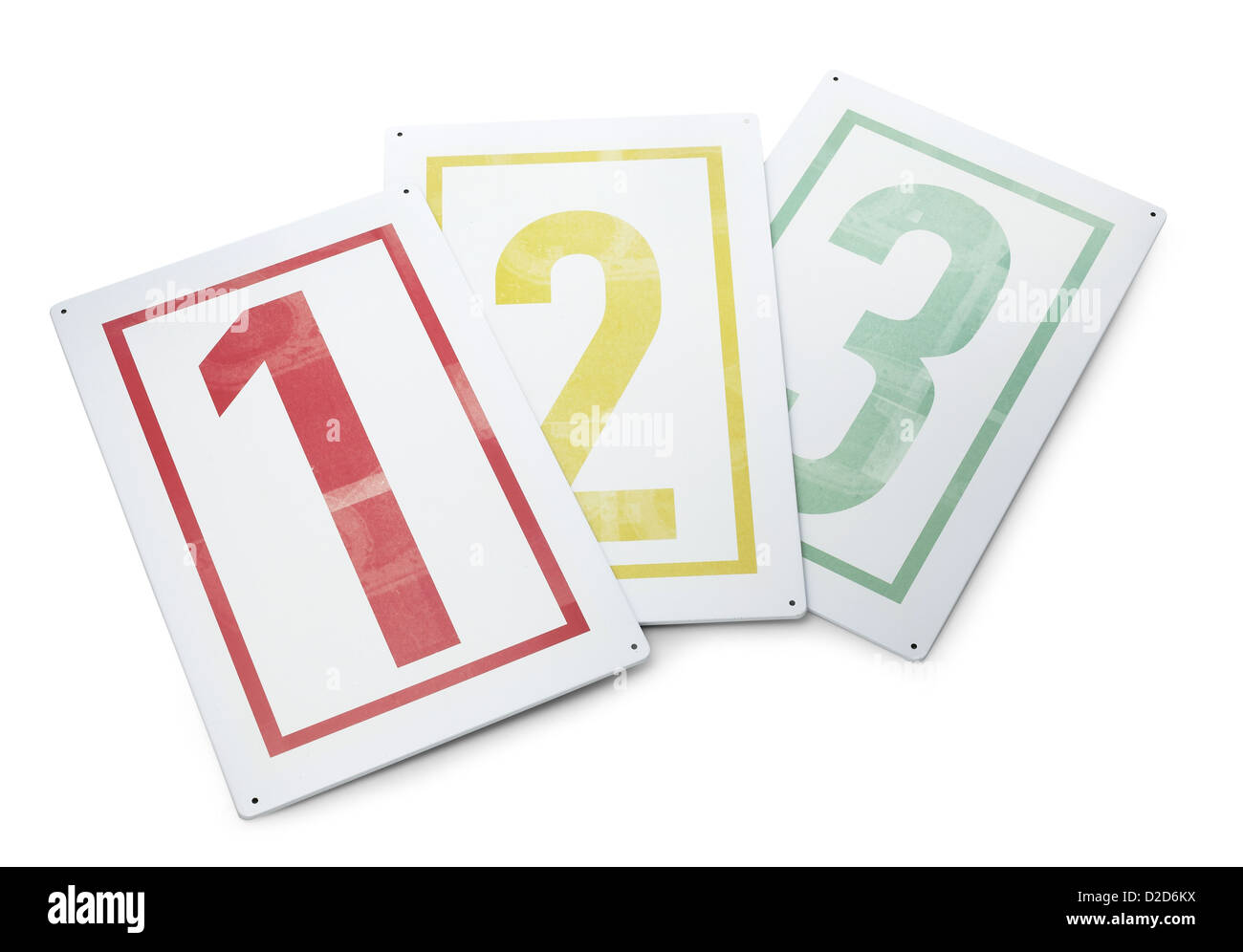 Numéros de métal découpé fond blanc Banque D'Images Numéros de métal découpé fond blanc Banque D'Images