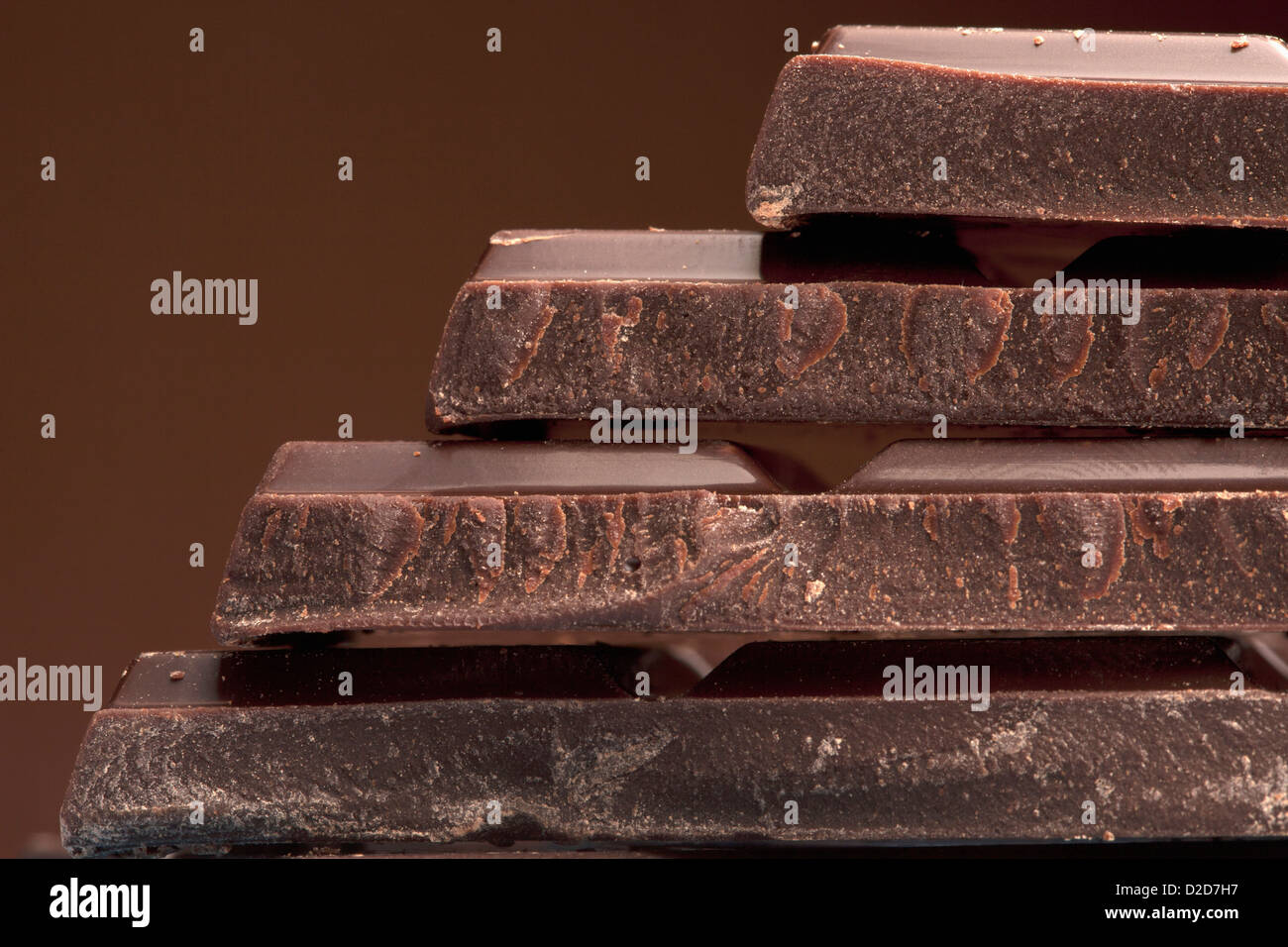 Détail d'une pile de chocolat Banque D'Images
