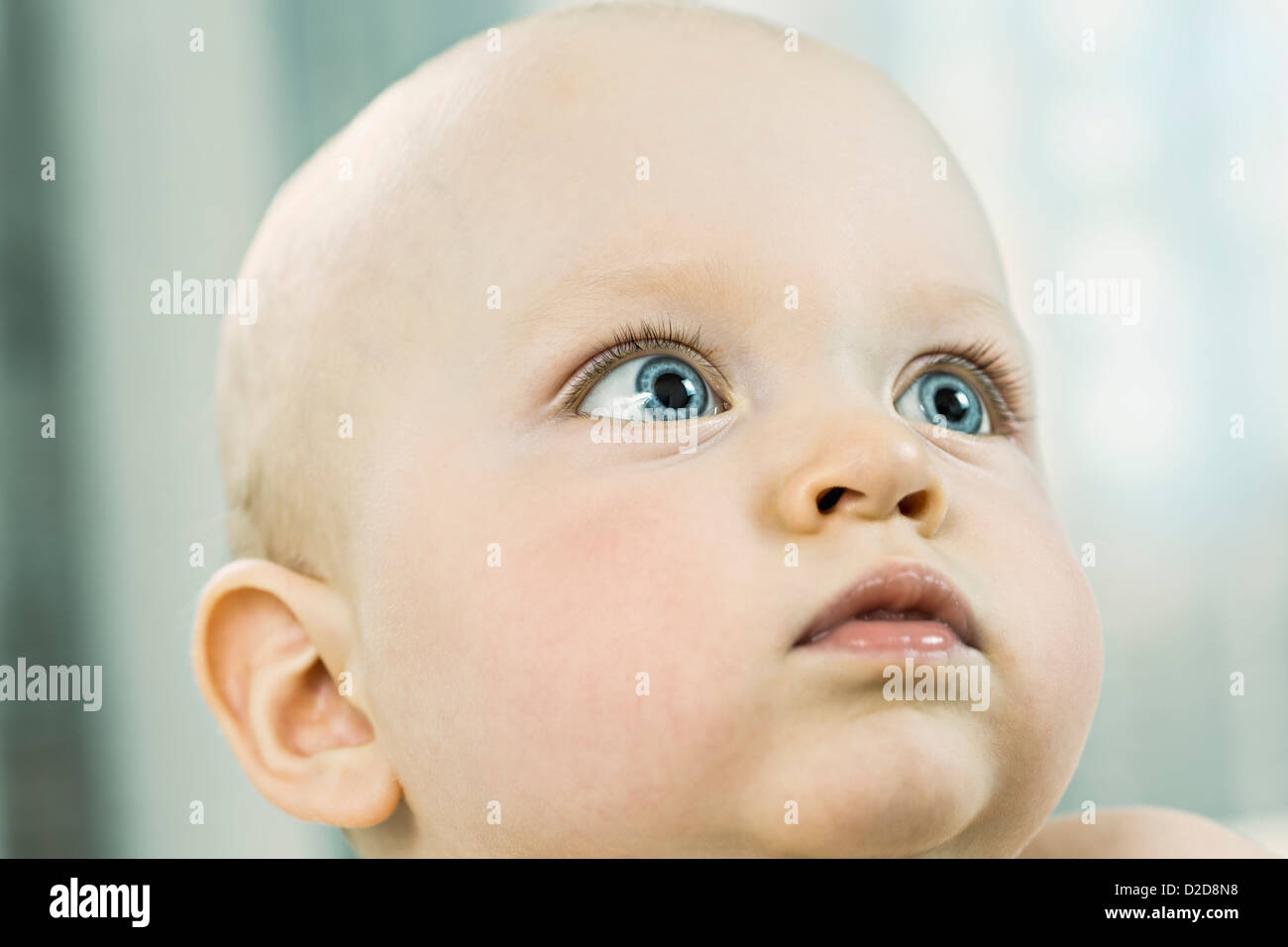 Les yeux bleus de bébé Banque D'Images