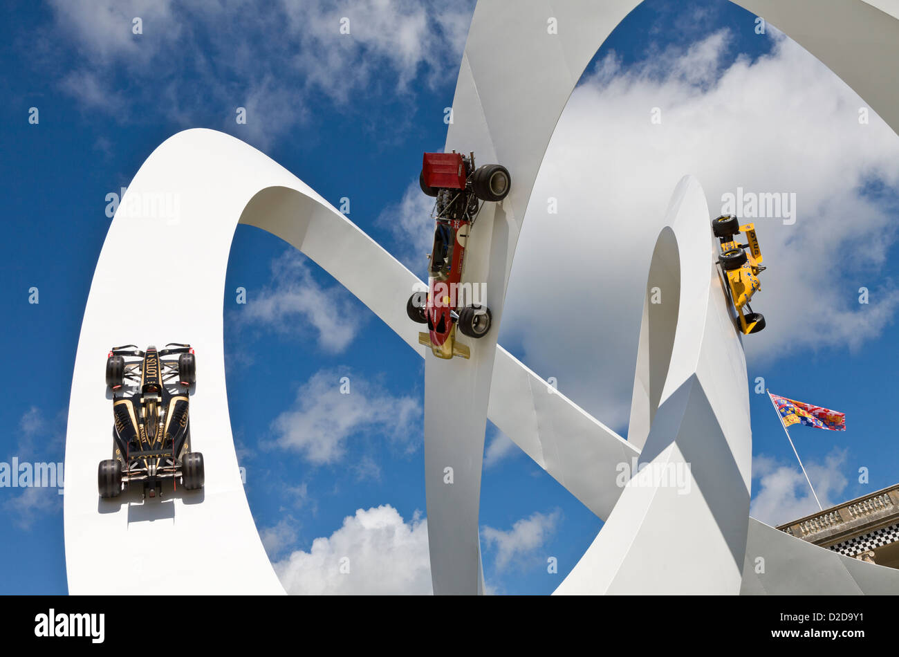 Sculpteur Gerry Judah conçu Lotus 60e anniversaire de l'affichage à l'édition 2012 du Goodwood Festival of Speed, Sussex, UK. Banque D'Images