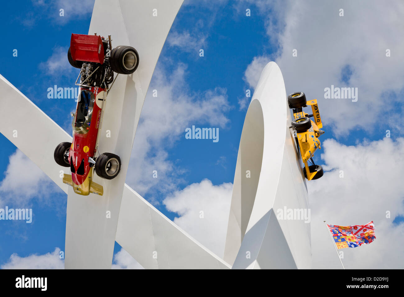 Sculpteur Gerry Judah conçu Lotus 60e anniversaire de l'affichage à l'édition 2012 du Goodwood Festival of Speed, Sussex, UK. Banque D'Images