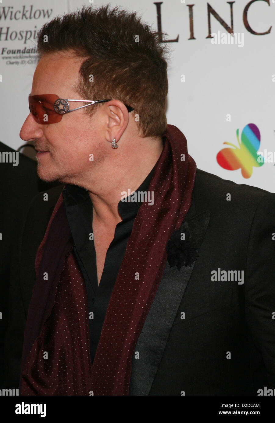 Bono au Lincoln premiere film Cinema Savoy à Dublin, Irlande. Dimanche 20 janvier 2013. Banque D'Images