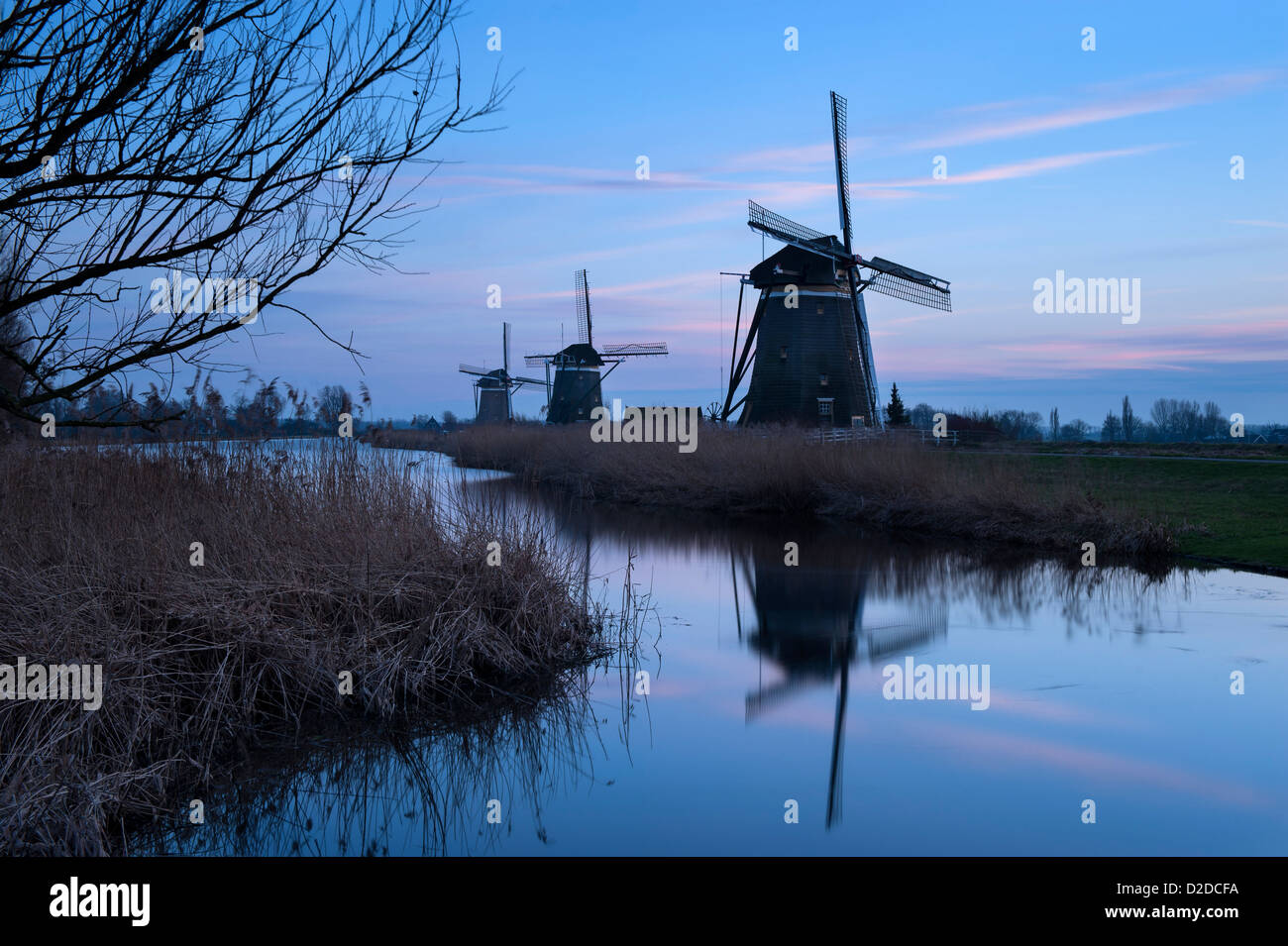 Crépuscule à la Drie Molen, Leidschendam, Zélande, Pays-Bas Banque D'Images