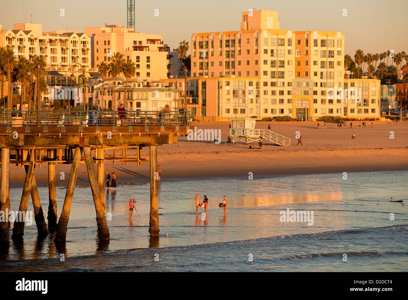 La plage de Santa Monica, Los Angeles County, Californie, États-Unis d'Amérique, USA Banque D'Images