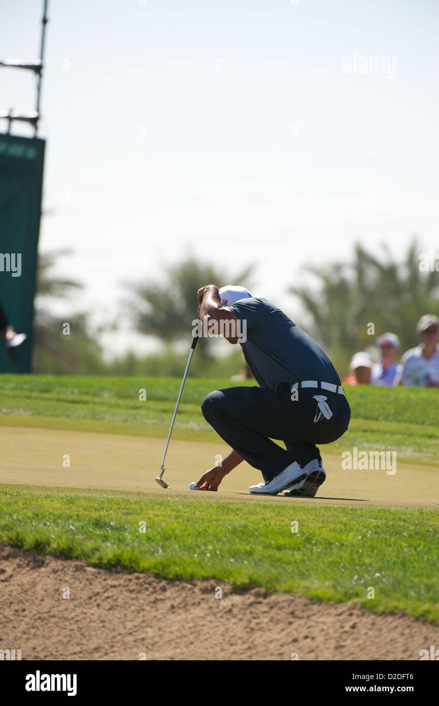 08.08.2011 Abu Dhabi HSBC golf championship european tour, ronde 2, tiger woods Banque D'Images