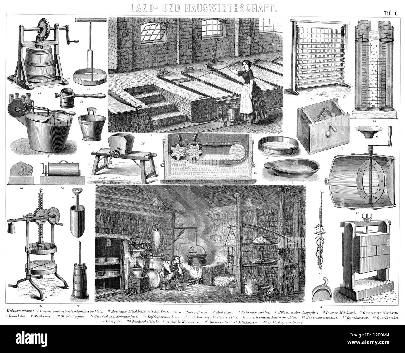 Agricoles et le matériel agricole d'époque du xixe siècle Banque D'Images