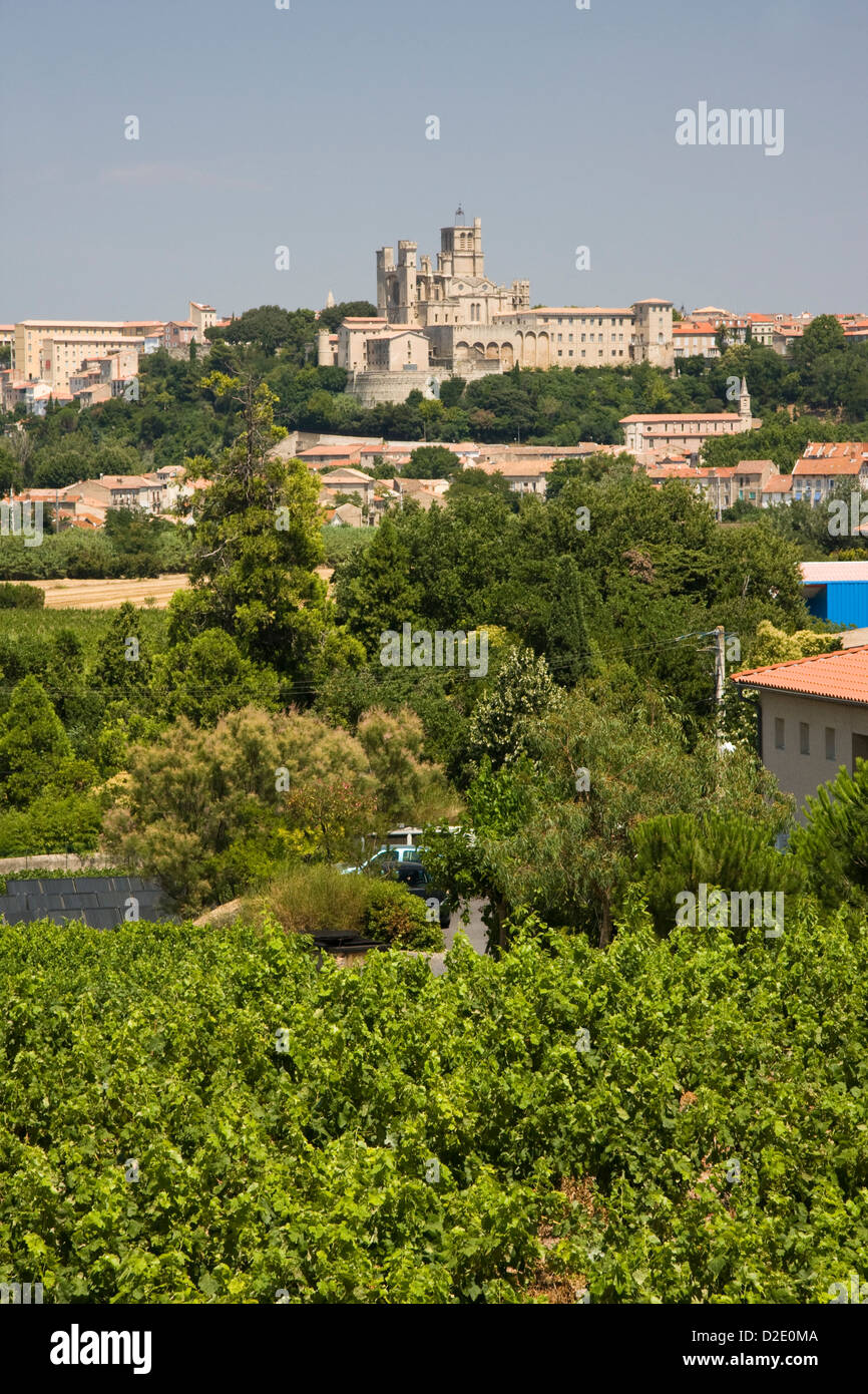 Cathédrale de Béziers le Canal du Midi, Languedoc, France Banque D'Images