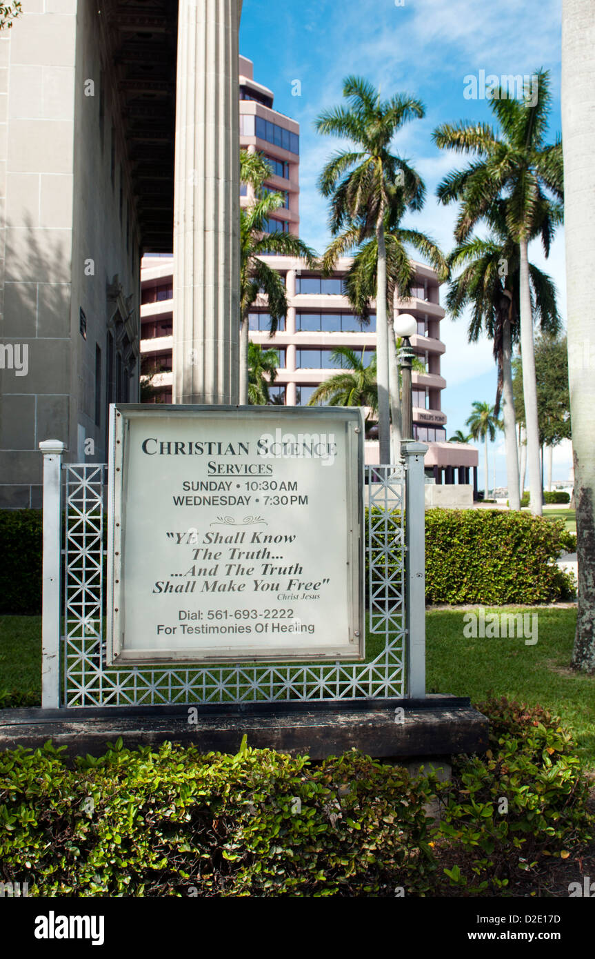 La première Église du Christ, les scientifiques La Science Chrétienne, West Palm Beach en Floride Banque D'Images