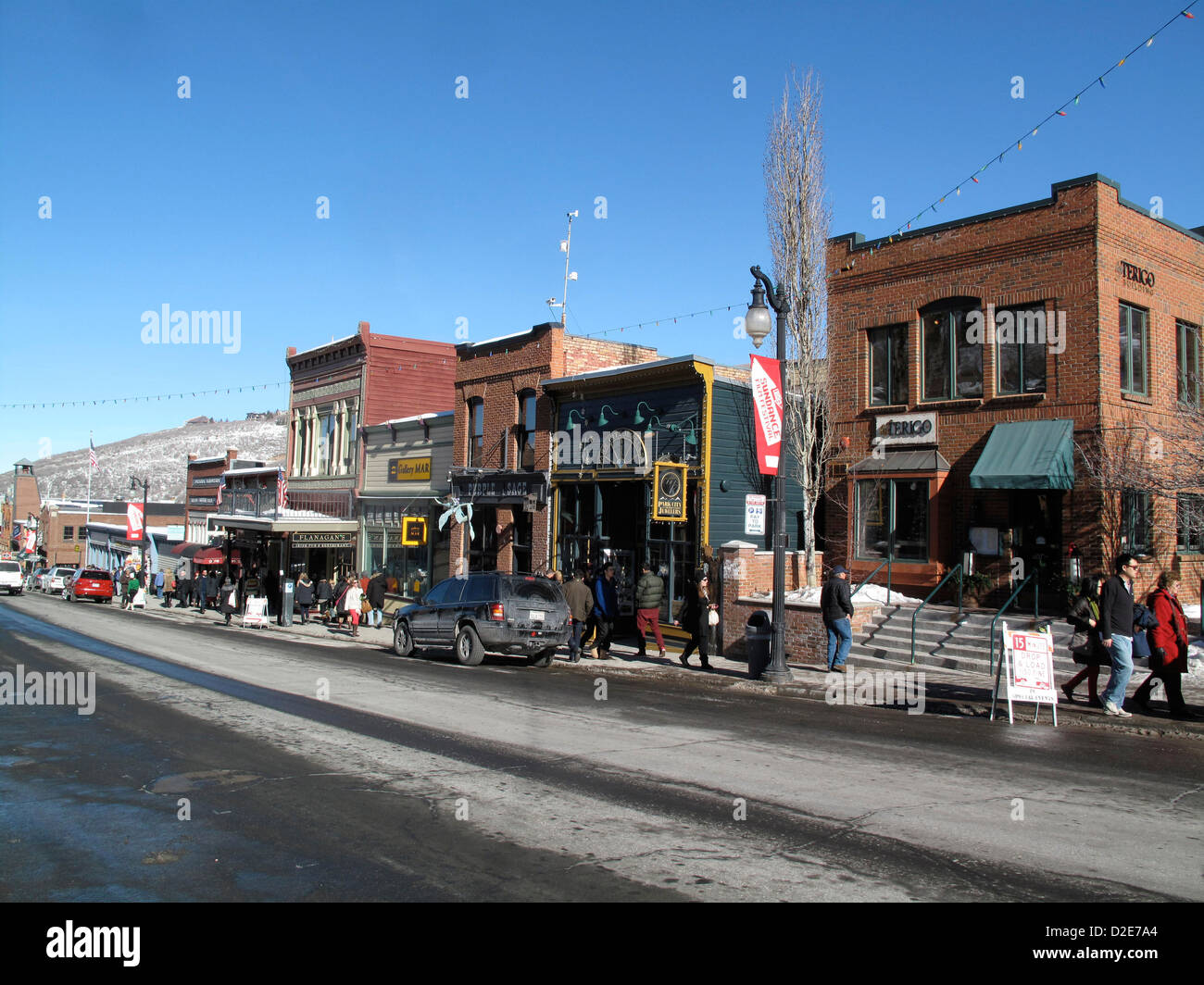 Park City, Utah, 19 janvier 2013 - rue principale à Park City pendant le Festival du Film de Sundance Banque D'Images