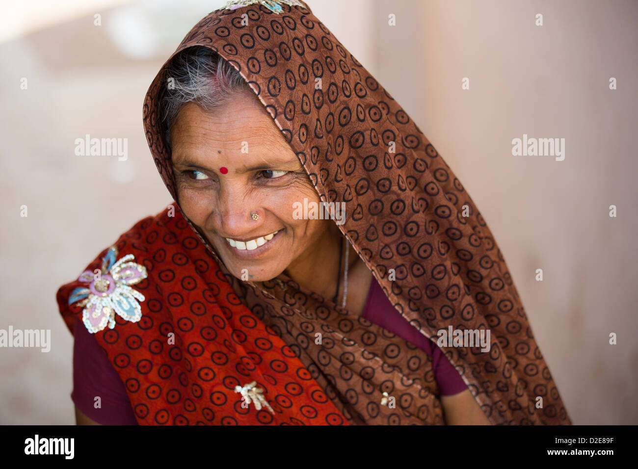 Femme hindoue à Khajuraho, Inde Banque D'Images