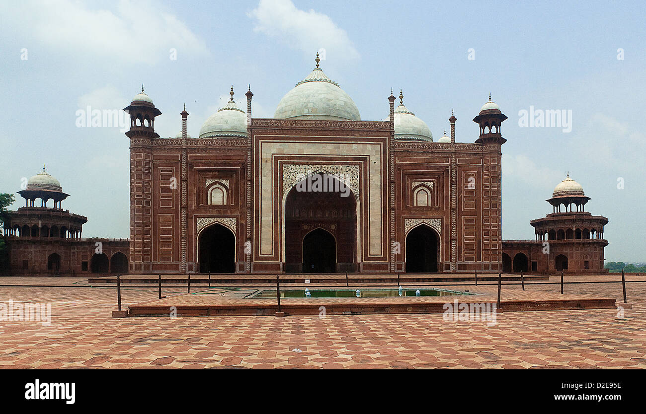 Mosquée du Taj Mahal, Agra, Inde. Banque D'Images