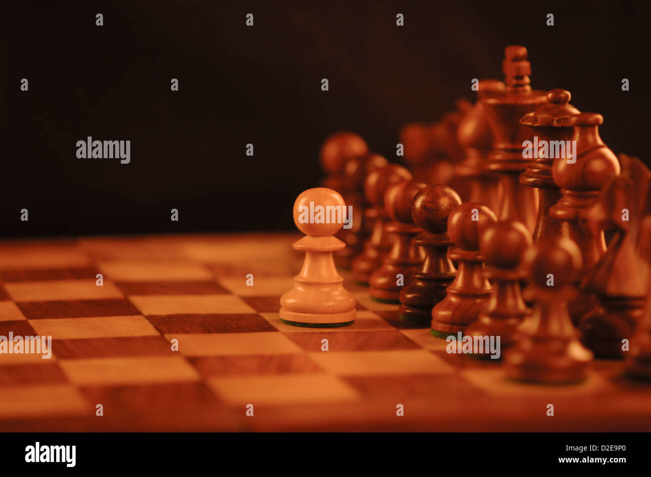 Close-up des pièces d'échecs sur un échiquier Banque D'Images
