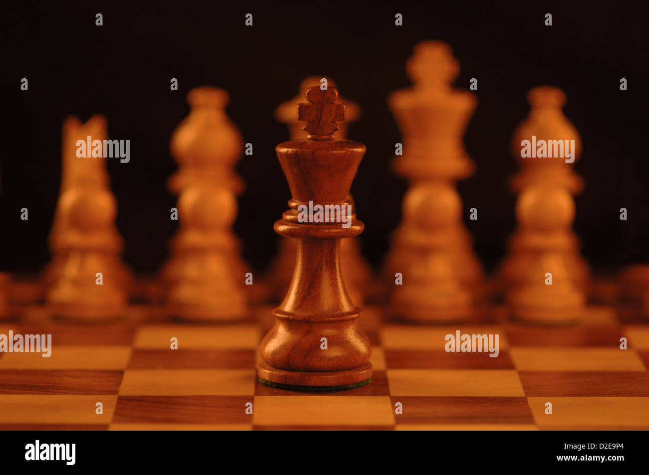 Close-up des pièces d'échecs sur un échiquier Banque D'Images