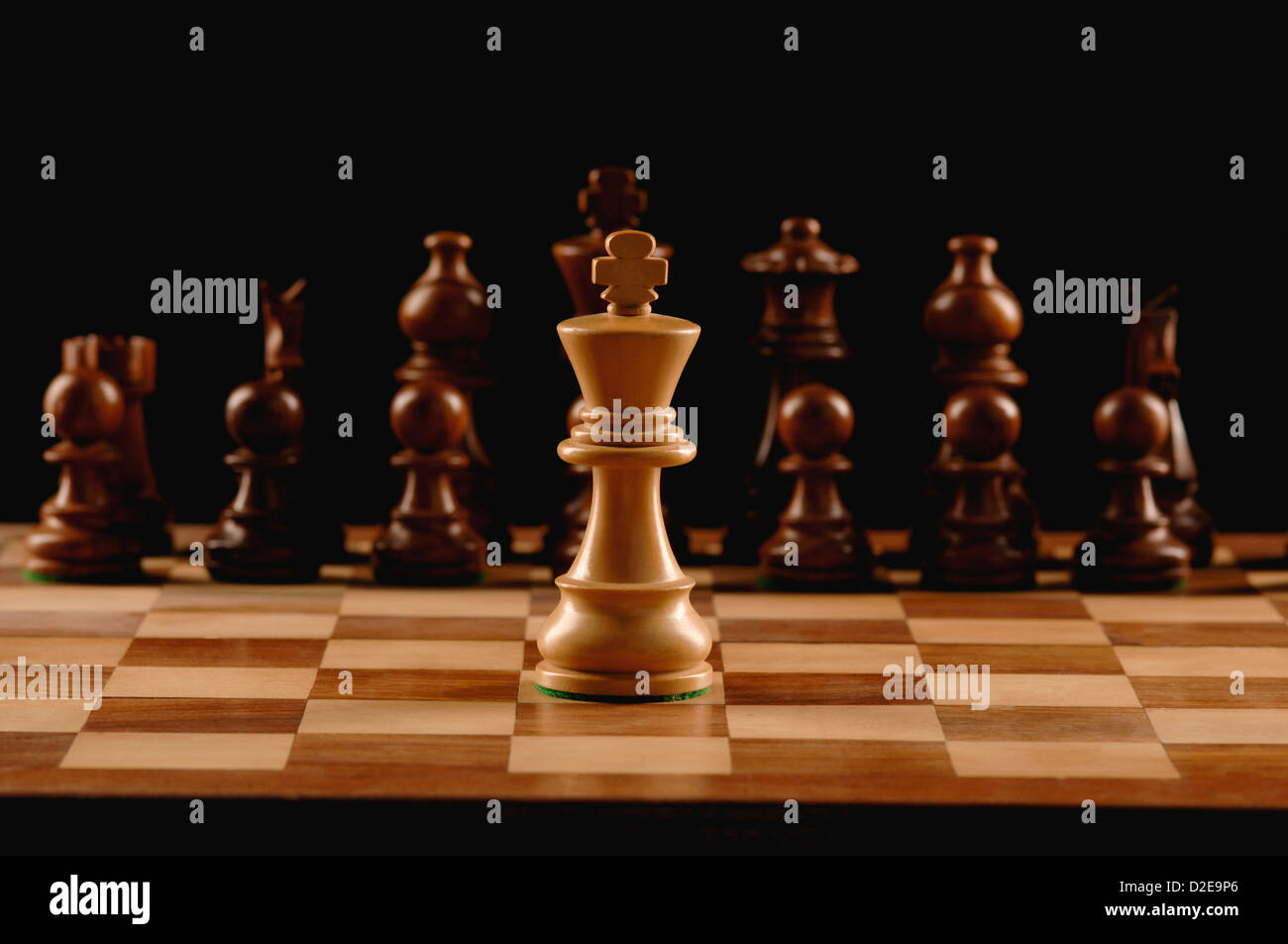 Close-up des pièces d'échecs sur un échiquier Banque D'Images